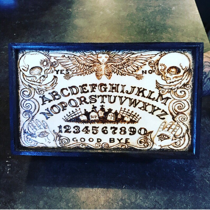 Woodburned Ouija Board Jewelry Box W Removable Compartments Etsy