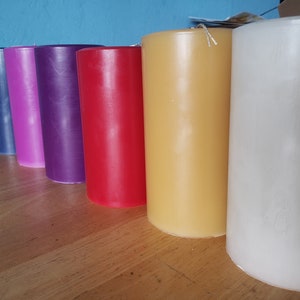 3 round, scented pillar candles 3 in x 6 in Handcrafted by a 3rd generation family owned business long burning and lightly scented image 3