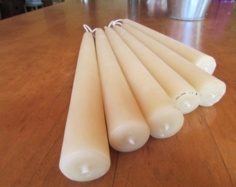 10 Pair 100% Beeswax Hand Dipped Taper Candles - 10 inches tall - Dripless, 14 hour+ burn time - Crafted by a 3rd gen family owned business