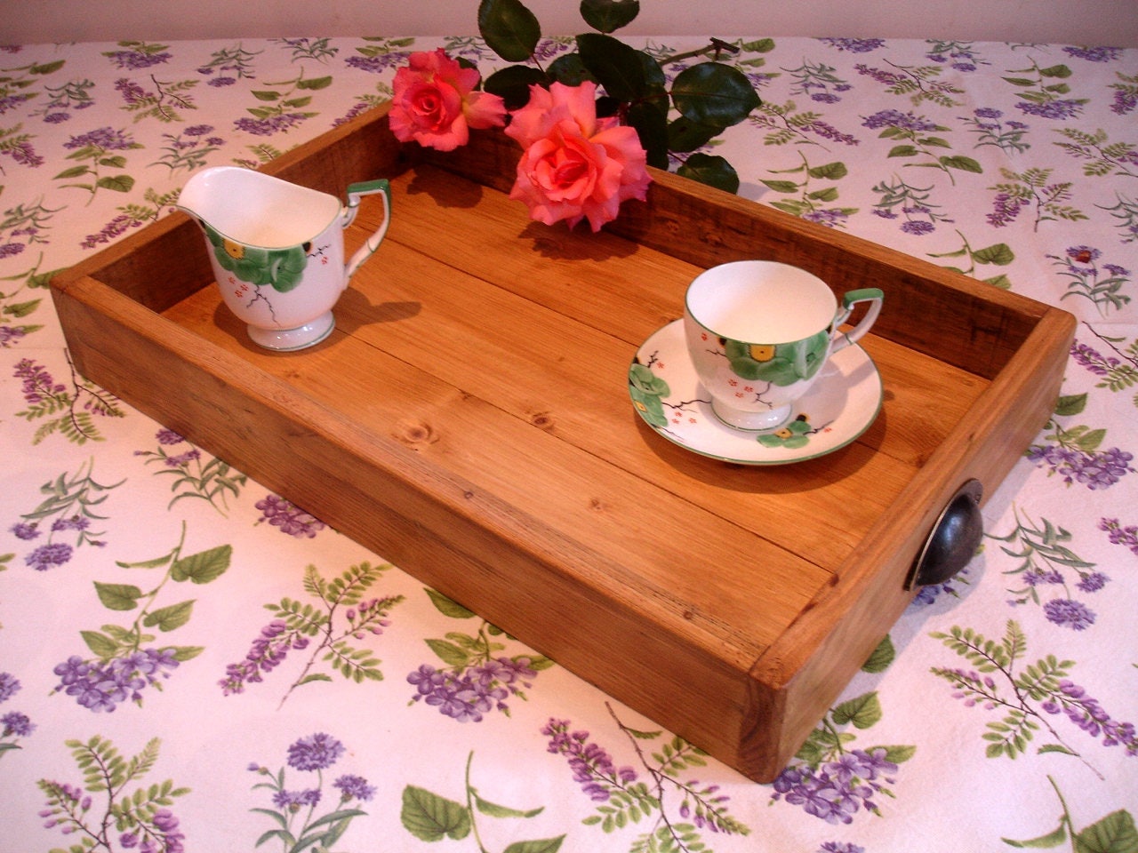 Rustic Wooden Tray Handmade Wooden Tea Tray Serving Tray Etsy UK