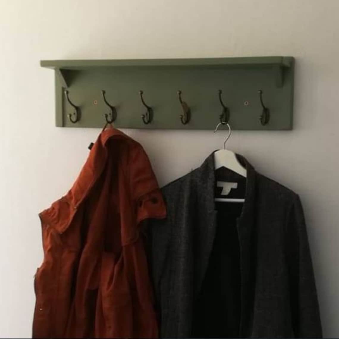 Coat Rack With Shelf Rustic Hallway Hanger Handmade Entryway Etsy UK