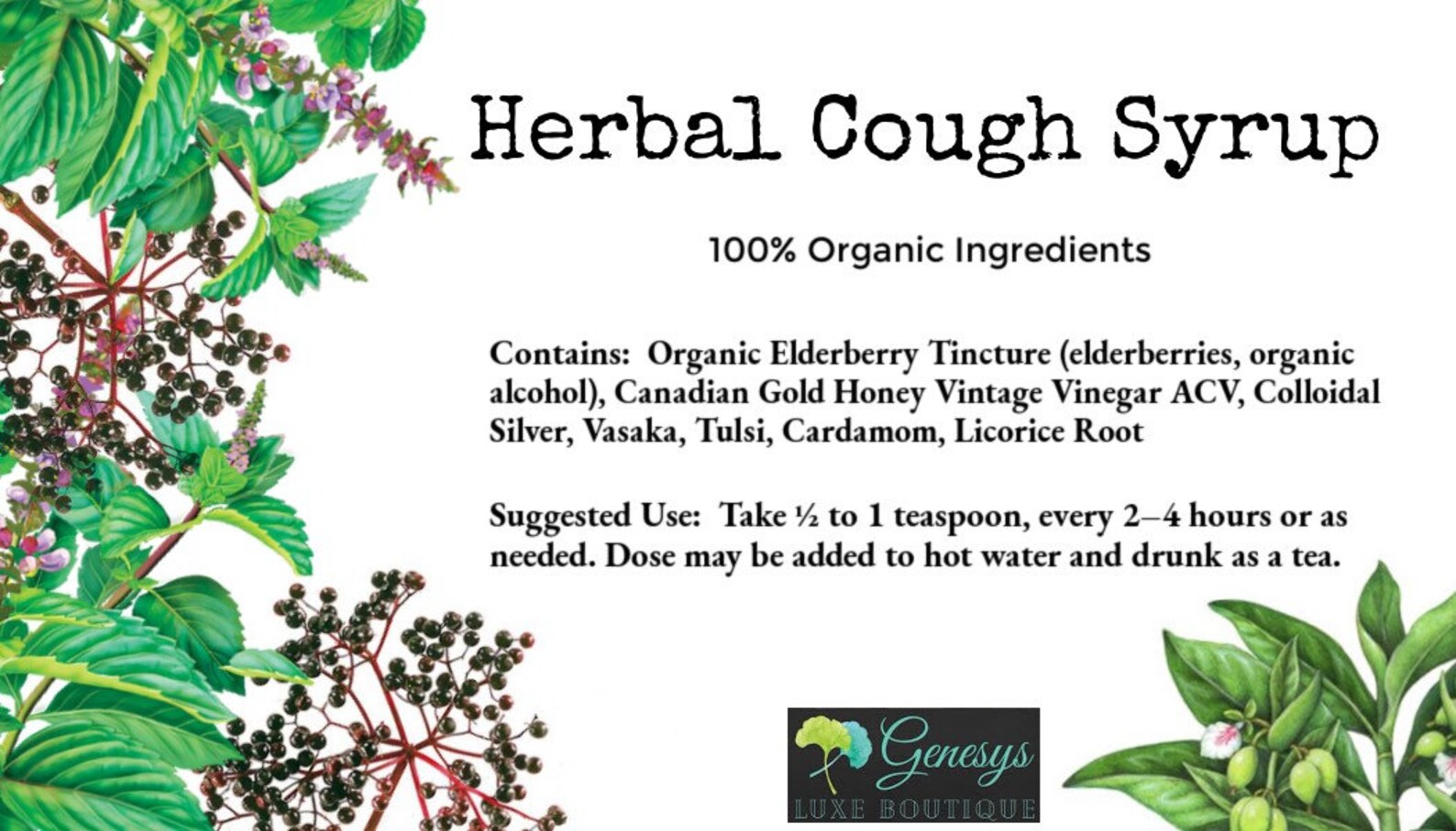 Herbal Cough Syrup Etsy