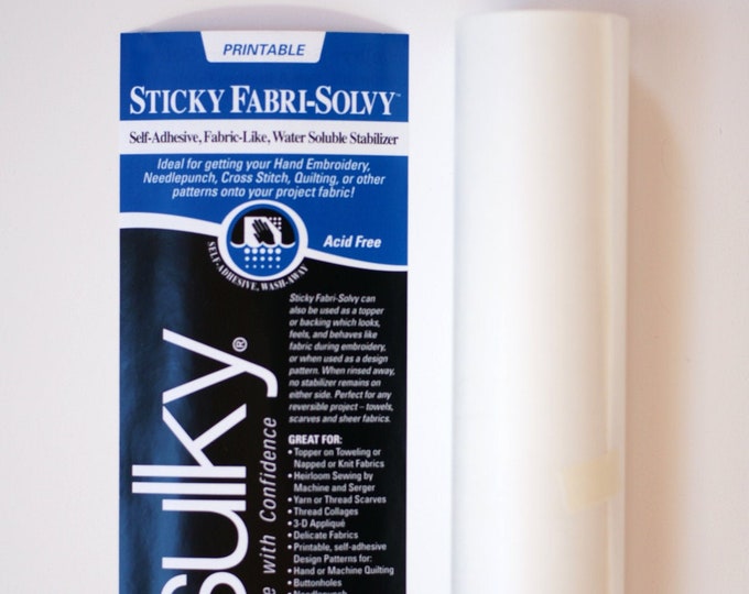 Sulky Sticky Fabri-solvy, 8 Inch Roll X 6 Yards, Printable, Water ...