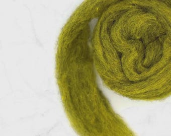 Sunflower Bulky Carded Corriedale One Ounce for Needle Felting