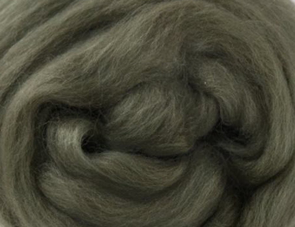 Two Ounces Extra Fine Merino Wool Roving, Color Moss