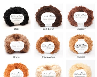 DollyMo Mohair Boucle for Waldorf doll hair and wigs, fur, and curls 50 Grams