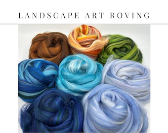 Landscape Art Roving for Needle Felting, Wet Felting, Spinning, and Fiber Arts One Ounce
