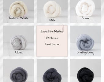 Extra Fine Merino Two Ounces 19 Micron Shades of Brown for Felting, Spinning and Fiber Arts