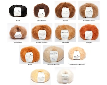 DollyMo Woolly Mohair 50 Grams Brushable Yarn for Doll Wig Making, Waldorf Dolls
