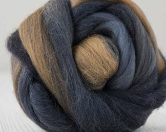 Two Ounces Extra Fine Merino Wool Roving Color Autumn Rhythm for Felting and Spinning
