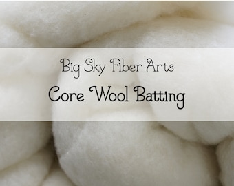 Core Wool Batting, Two Ounces, Needle Felting, 3D felting, Needle Felted Animal, Wool Stuffing
