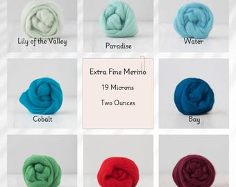 Extra Fine Merino Two Ounces 19 Micron for Felting, Spinning and Fiber Arts