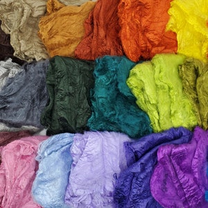 Mawata Silk Hankies 5 Grams for Felting, Spinning, Paper Making, Silk Fusion, and More!
