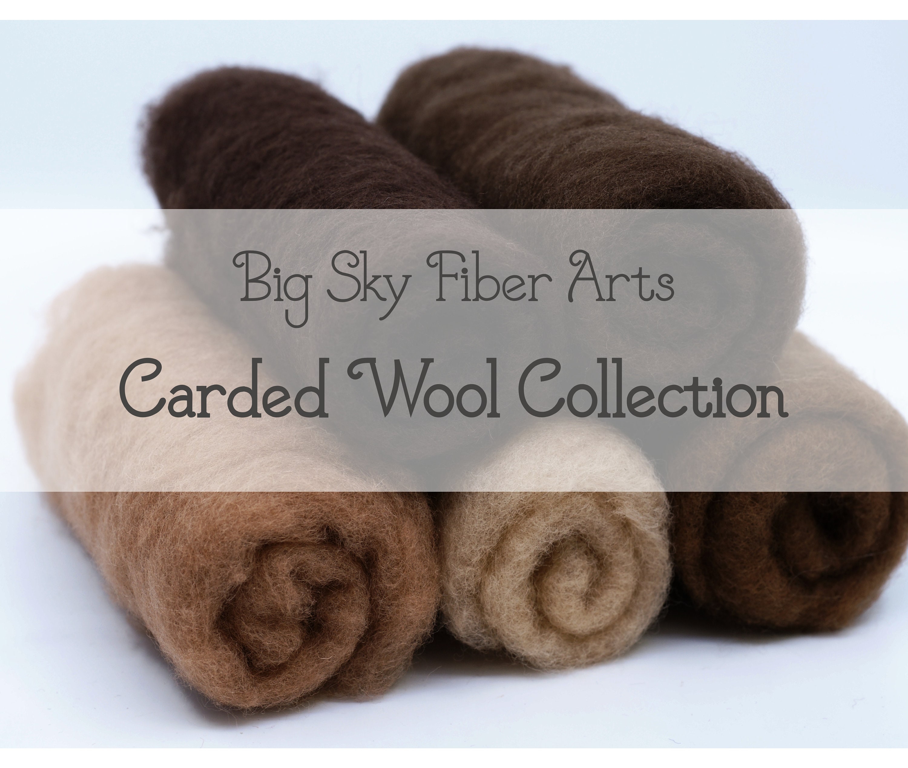 Carded New Zealand Wool Collection Medium to Dark Skin Tones for Wet and Dry Felting, short fiber