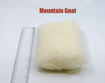 Mountain Goat Carded Short Fiber 23 Micron Merino Batt for Needle Felting Painting with Wool