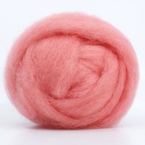 Bulky Carded Corriedale One Ounce for Needle Felting Salmon