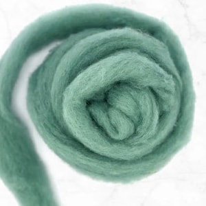 Teal Bulky Carded Corriedale One Ounce for Needle Felting