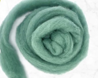 Teal Bulky Carded Corriedale One Ounce for Needle Felting