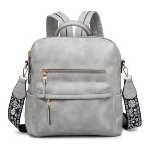 Guitar Strap Backpack style purse, personalized backpack purse, monogrammed handbag, vegan leather, backpack purse image 4