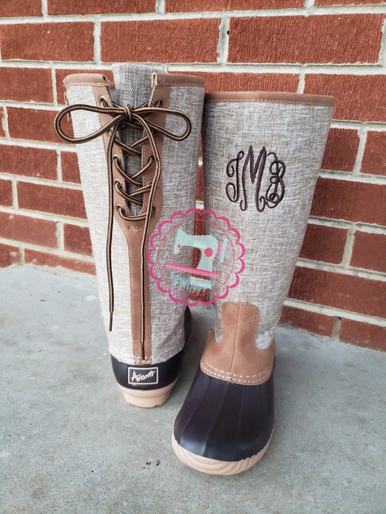 monogram duck boots