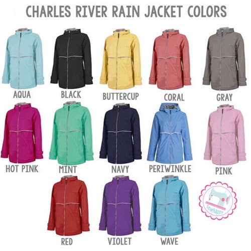 periwinkle charles river rain jacket