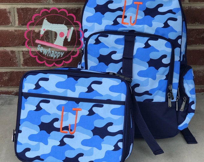 Blue Camo Backpack Set, Back to School 2018, Boy Backpack Set
