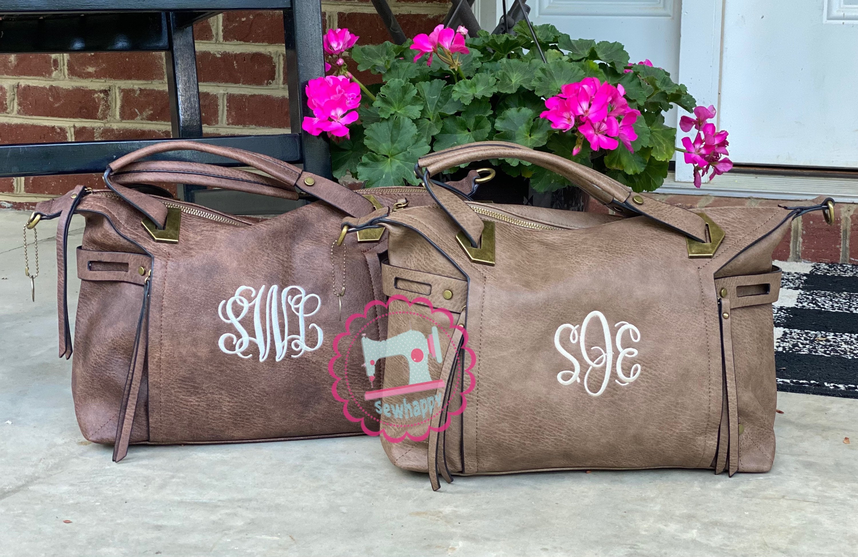 Alison Satchel Style Monogrammed Purse, personalized handbag, monogra…