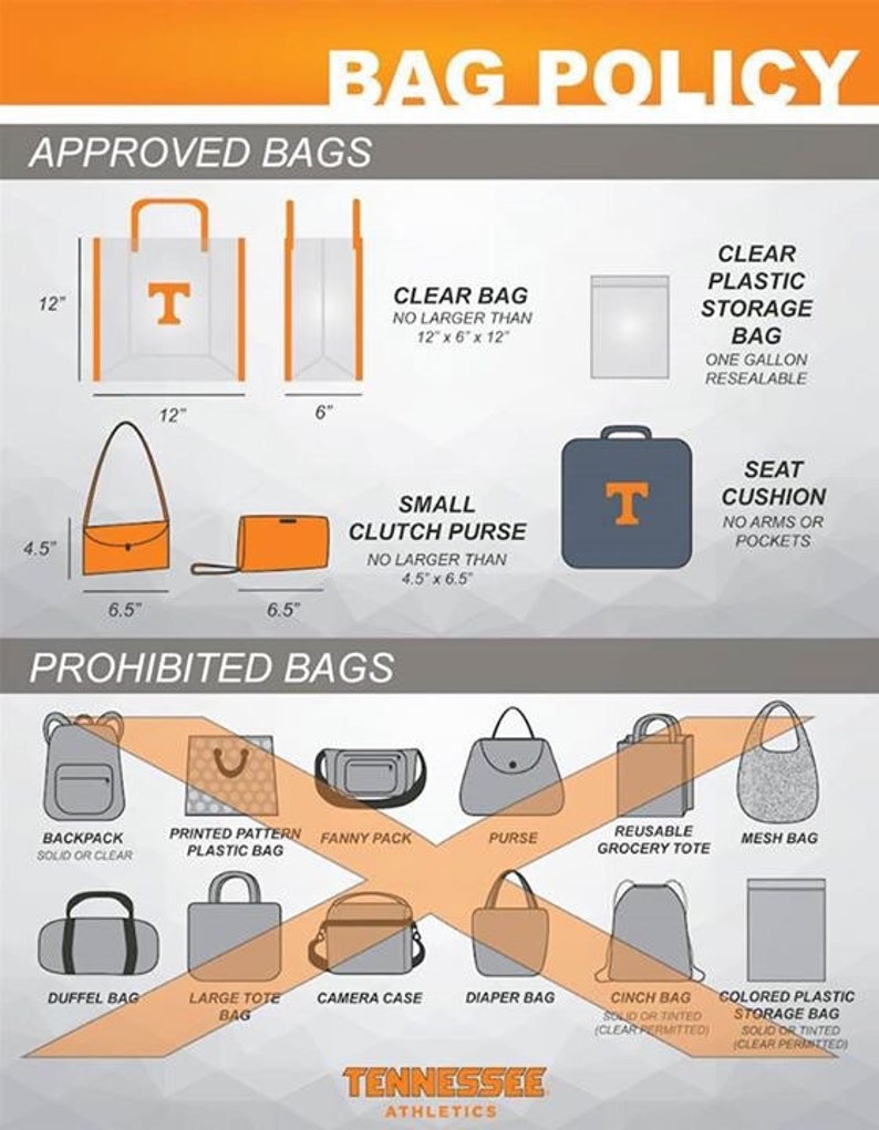 Clear TN STADIUM custom bags