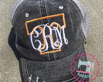 Gorra de camionero con monograma de TN, Orgullo de TN, Vols, Gorra de Tennessee