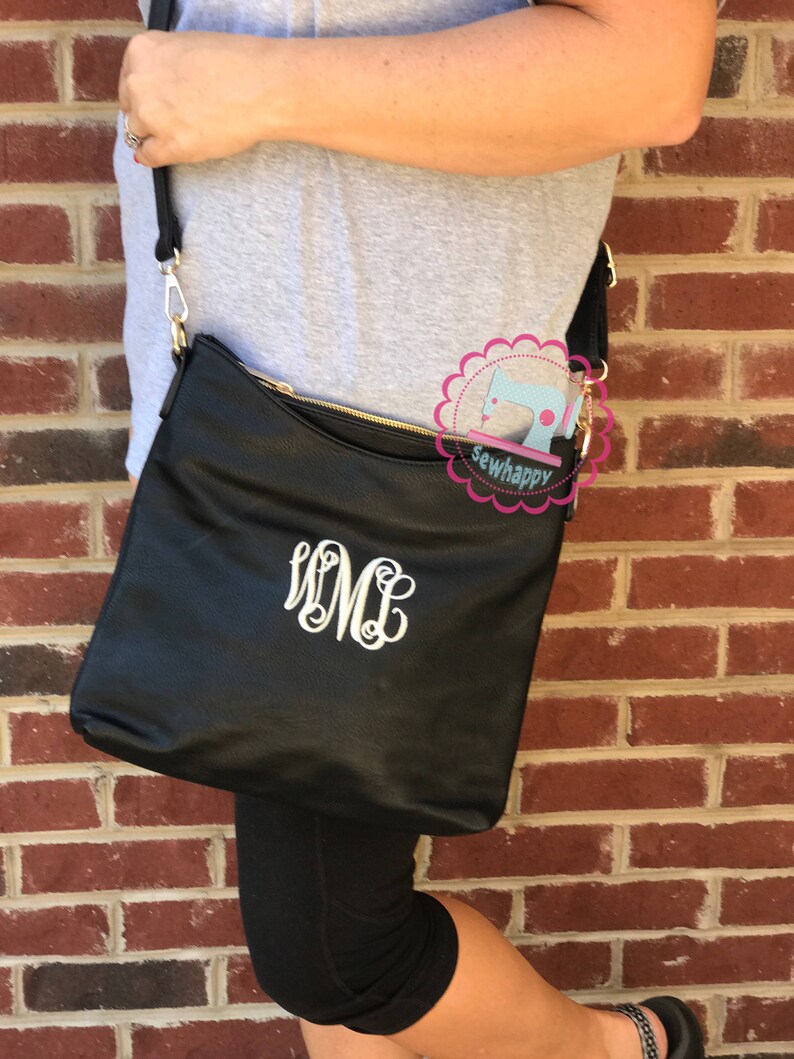 Monogram Crossbody Purse 3 Compartment Crossbody Purse Etsy