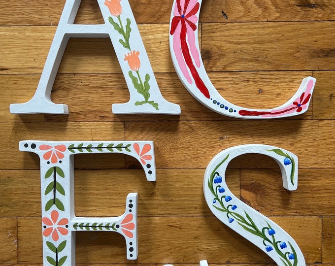 Hand Painted Wooden Letters - Etsy