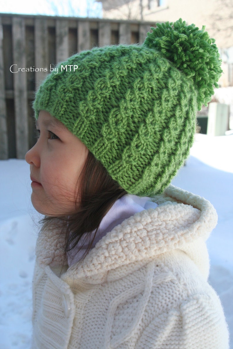 Download PDF KNITTING PATTERN Knit Mock Cable Hat with Pom-Pom | Etsy