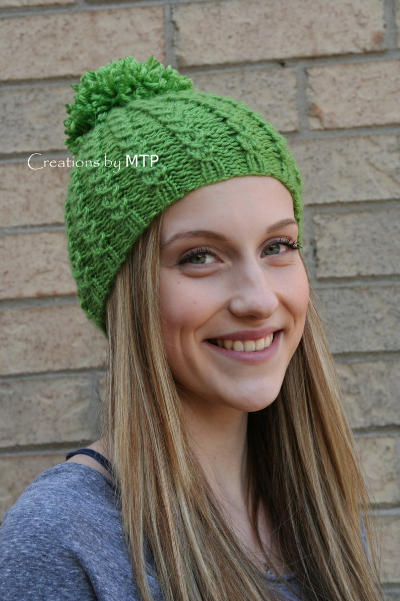 Download PDF KNITTING PATTERN Knit Mock Cable Hat with Pom-Pom | Etsy