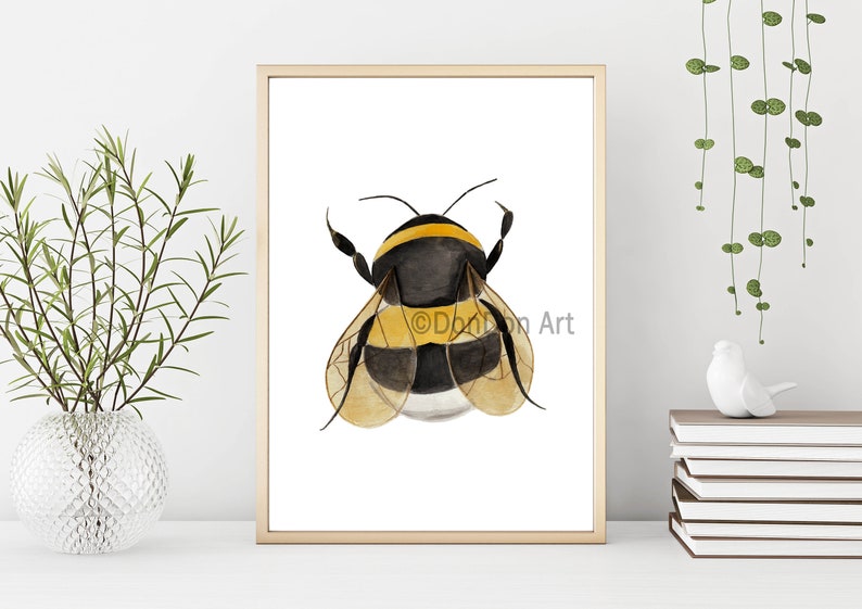 Bee Wall Art Bee Print Bumble Bee Honey Bee Bee Decor Bee Etsy