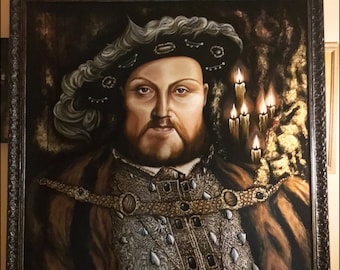 The Six Wives of Henry VIII - Portrait of Henry VIII - on commission - only on order - Acrylics and gold leaf on wood - ArtWorkSottoSopra