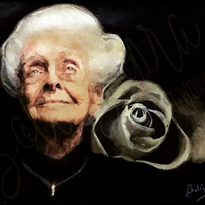 Rita Levi Montalcini / Portrait / Great women / Portrait / Watercolor and ink/Fine Art Print/ArtWorkSottoSopra /Giclée /limited edition