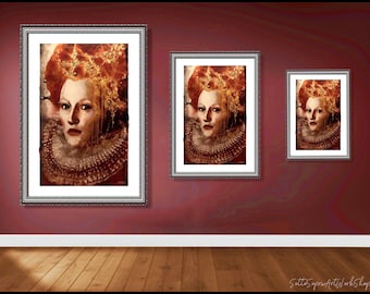 Fine Art Print -God may forgive you, but I never can- Elizabeth's Eyes-Elizabeth Tudor-The Queen-Original painting -Historical characters-