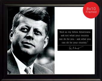 John F Kennedy Jfk Foto Bild Poster Oder Gerahmte Zitat Etsy