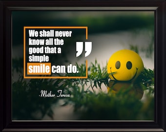 Mother Teresa We Shall Never Poster, Print, Picture or Framed Photograph