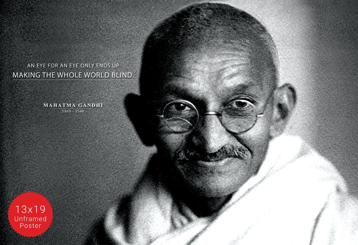 Mahatma Gandhi Photo foto Poster of Framed citeer Een Etsy