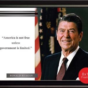 Ronald Reagan Photo, Picture, Poster or Framed Quote &quot;America is not free unless&quot; US President - High Quality Print, Ready to Hang or Frame