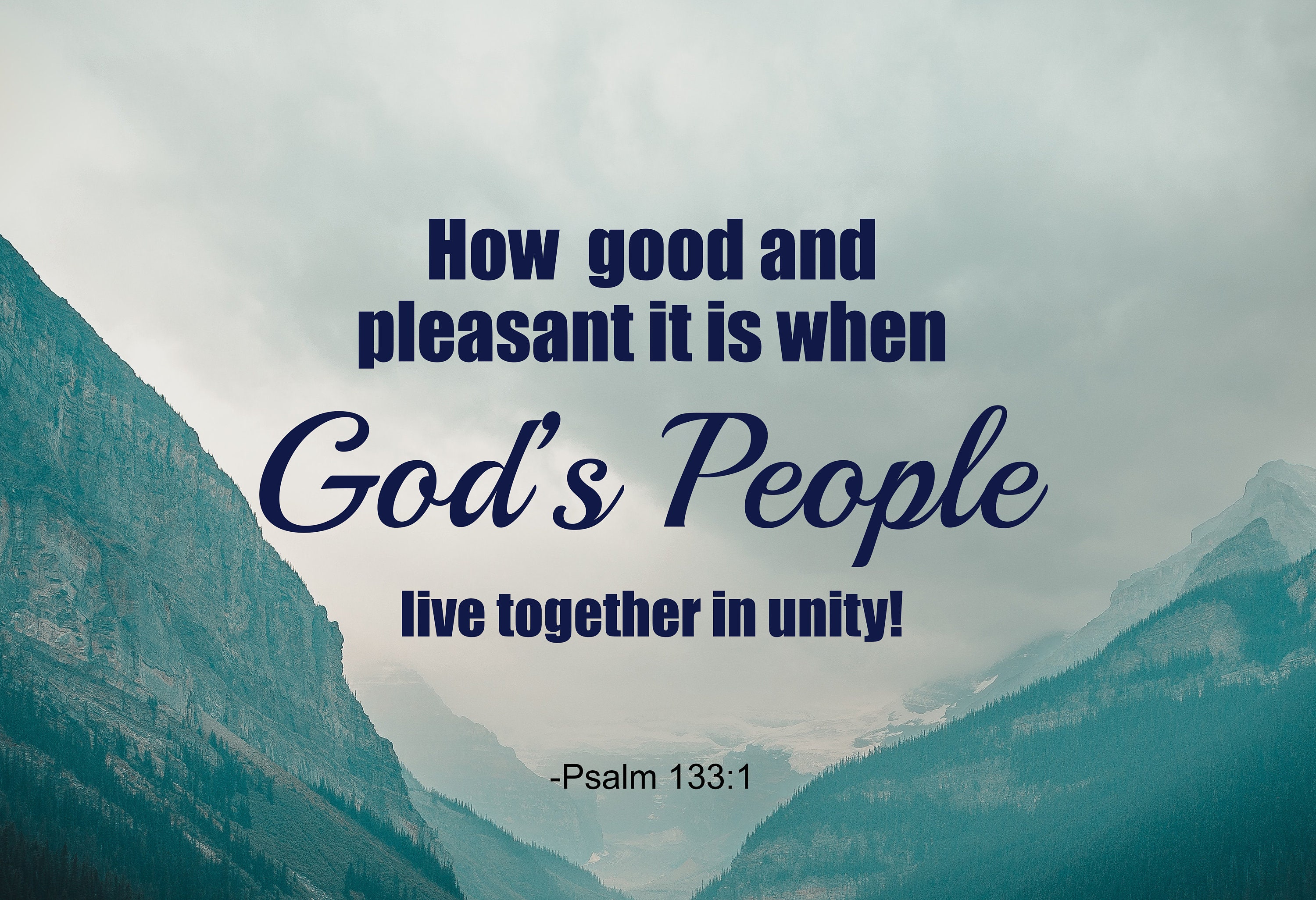 Psalm 133:1 How Good Poster, Print, Picture or Framed Photograph - Etsy