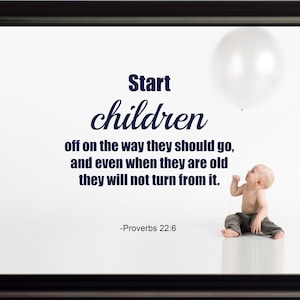 Proverbios 22:6 Iniciar niños Cartel, Impresión, Imagen o Fotografía enmarcada