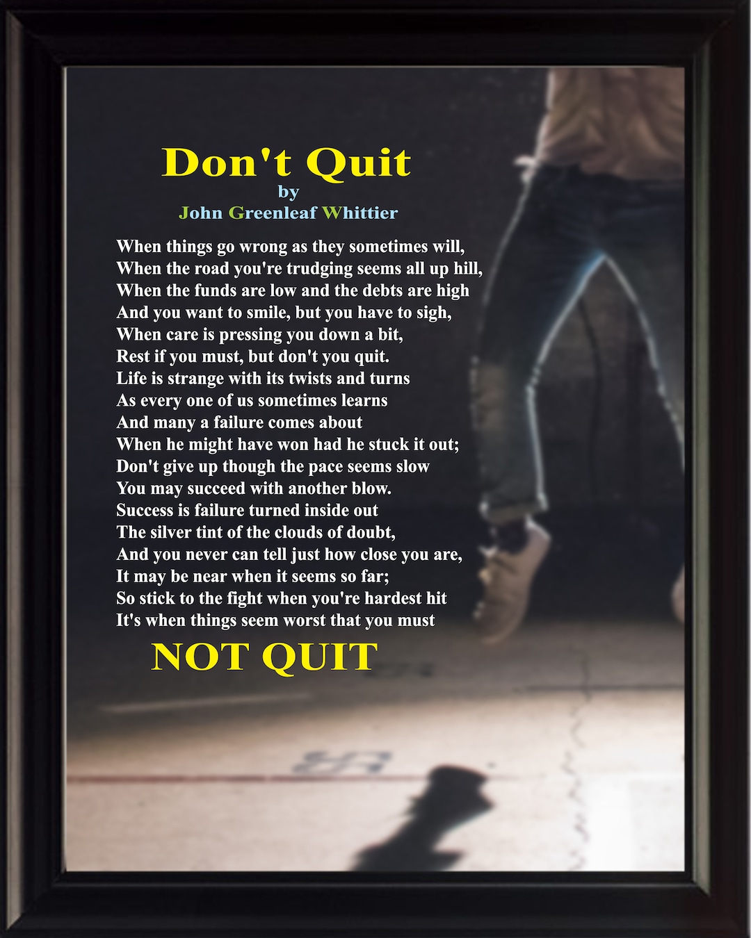 John Greenleaf Whittier Don't Quit Poster, Print, Picture or Framed ...