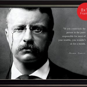 Theodore Teddy Roosevelt Photo, Picture, Poster or Framed Quote &quot;If you could kick&quot; - High Quality Print, US President Famous Quotes Posters