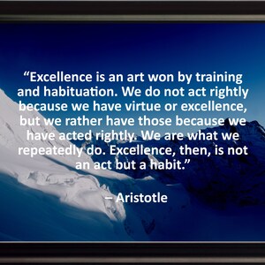 Aristotle Excellence is Poster, Print, Picture or Framed Photograph