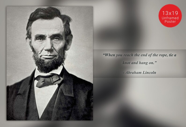 Abraham Lincoln Photo Picture Poster or Framed Quote Etsy