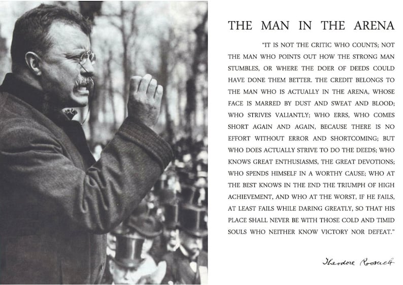 Man In The Arena Poster Theodore Teddy Roosevelt Quote 13x19 | Etsy