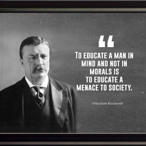 Theodore Roosevelt para educar cartel, impresión, imagen o fotografía enmarcada