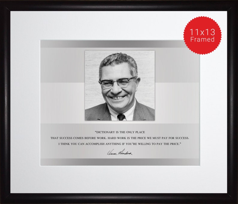 Vince Lombardi Photo Picture Poster or Framed Quote | Etsy